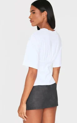 PrettyLittleThing T-Shirts*Ruched Bust Detail Fitted T Shirt
