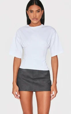 PrettyLittleThing T-Shirts*Ruched Bust Detail Fitted T Shirt