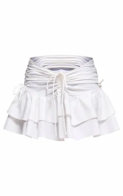 Ruched Frill Detail Mini Skirt-PrettyLittleThing Hot