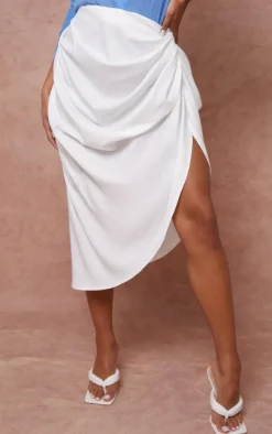 Ruched Side Midi Skirt-PrettyLittleThing Discount