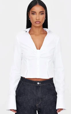 PrettyLittleThing Shirts*Ruching Detail Shirt