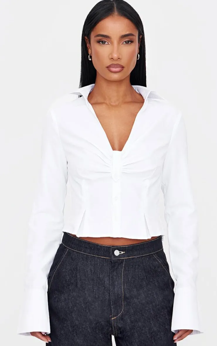 PrettyLittleThing Shirts*Ruching Detail Shirt