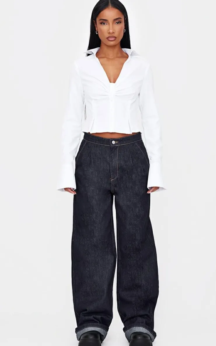PrettyLittleThing Shirts*Ruching Detail Shirt