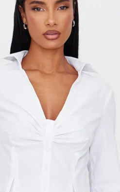 PrettyLittleThing Shirts*Ruching Detail Shirt