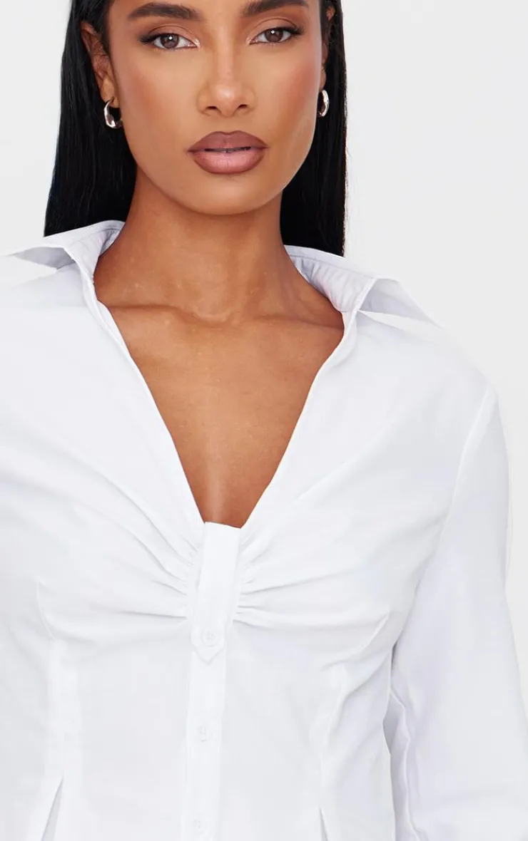 PrettyLittleThing Shirts*Ruching Detail Shirt