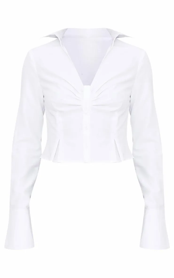 PrettyLittleThing Shirts*Ruching Detail Shirt