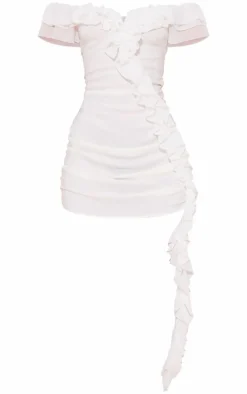 Ruffle Drape Detail Bodycon Dress-PrettyLittleThing Hot