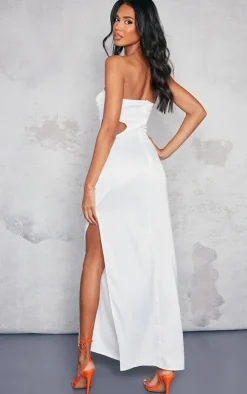 Satin Bandeau Side Cut Out Maxi Dress-PrettyLittleThing Clearance