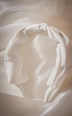 PrettyLittleThing Hair Accessories*Satin Bow Detail Ruched Headband