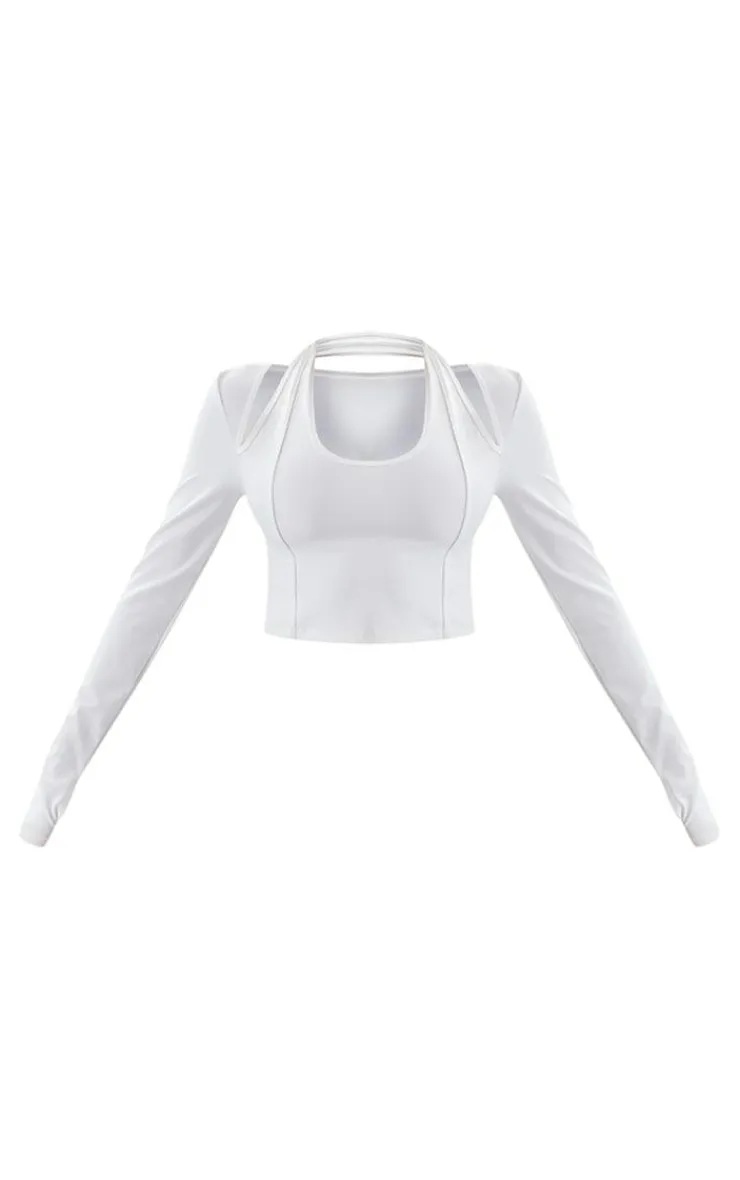 PrettyLittleThing Workout Tops*Sculpt Cut Out Padded Gym Crop Top