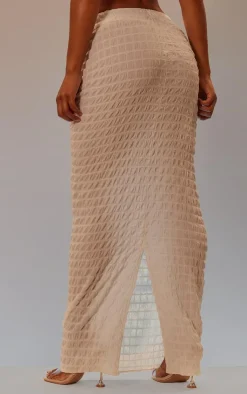 Best PrettyLittleThing Seersucker Textured Maxi Skirt White