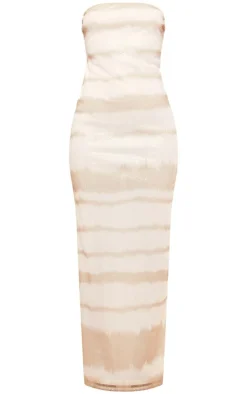 Sequin Bandeau Stripe Detail Midaxi Dress-PrettyLittleThing Clearance