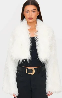 PrettyLittleThing Faux Fur Coats*Shaggy Faux Fur Cropped Coat