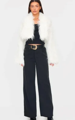 PrettyLittleThing Faux Fur Coats*Shaggy Faux Fur Cropped Coat