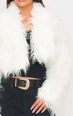 PrettyLittleThing Faux Fur Coats*Shaggy Faux Fur Cropped Coat