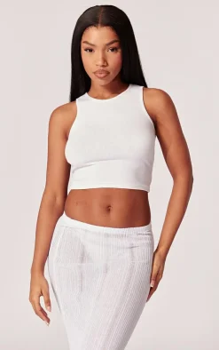 New PrettyLittleThing Sheer Knit Low Rise Maxi Skirt White