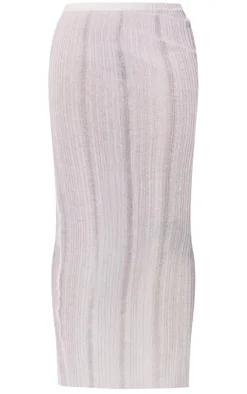 New PrettyLittleThing Sheer Knit Low Rise Maxi Skirt White