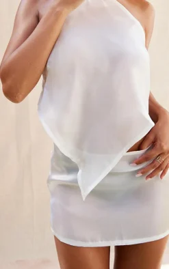Sale PrettyLittleThing Sheer Micro Mini Skirt White