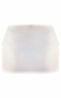 Sale PrettyLittleThing Sheer Micro Mini Skirt White