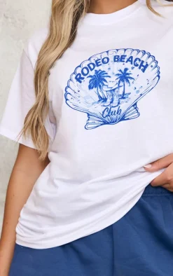 PrettyLittleThing T-Shirts*Shell Rodeo Beach Graphic Oversized Tee