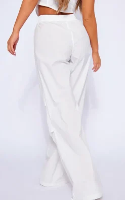 Best PrettyLittleThing Shell Toggle Drawstring Ruched Cargo Pants White