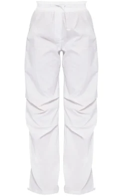 Best PrettyLittleThing Shell Toggle Drawstring Ruched Cargo Pants White