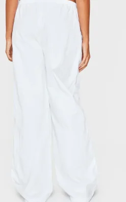 White Shell Wide Leg Pants