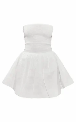 Shirred Bandeau Puff Ball Dress-PrettyLittleThing Best
