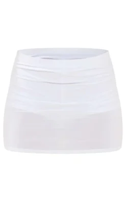 White Slinky Basic Low Rise Mini Skort