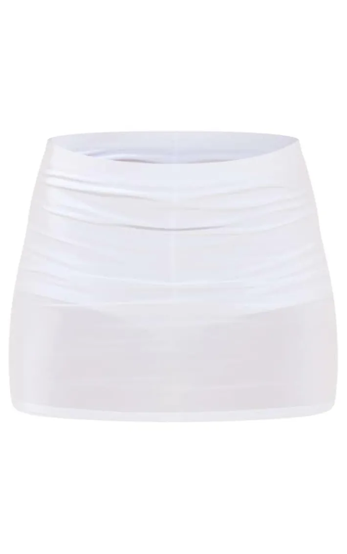 White Slinky Basic Low Rise Mini Skort