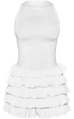 Slinky Frill Hem Micro Mini Dress-PrettyLittleThing Discount