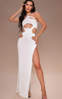 Slinky Halter Neck Extreme Cut Out Maxi Dress-PrettyLittleThing Clearance