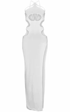 Slinky Halter Neck Extreme Cut Out Maxi Dress-PrettyLittleThing Clearance