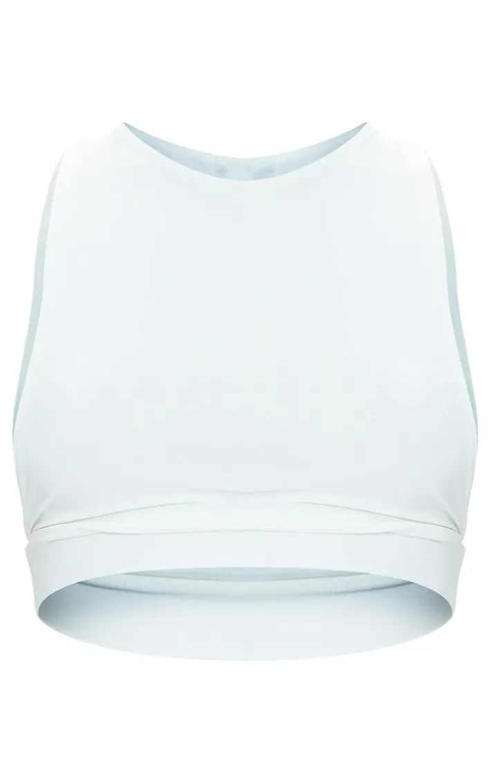 White Slinky Racer Extreme Dropped Armhole Crop Top