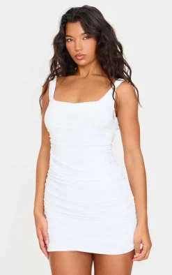Slinky Ruched Sleeveless Bodycon Dress-PrettyLittleThing Clearance