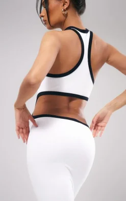PrettyLittleThing Snatched*Snatched Rib Contrast Binding Cut Out Midaxi Dress
