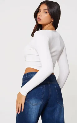 PrettyLittleThing Snatched*Snatched Rib Double Zip Top