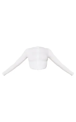 PrettyLittleThing Snatched*Snatched Rib Double Zip Top