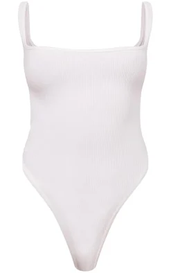 PrettyLittleThing Snatched*Snatched Rib Square Neck Sleeveless Bodysuit