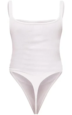 PrettyLittleThing Snatched*Snatched Rib Square Neck Sleeveless Bodysuit