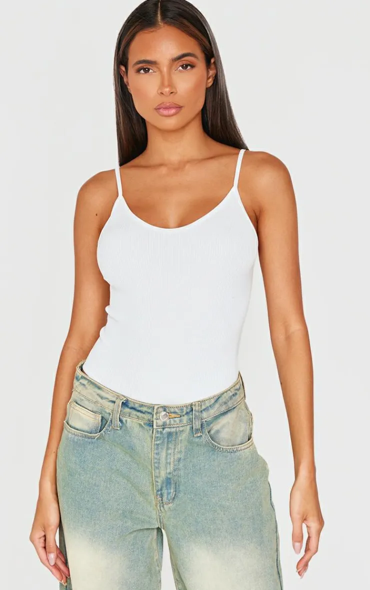 PrettyLittleThing Snatched*Snatched Rib Strappy Bodysuit