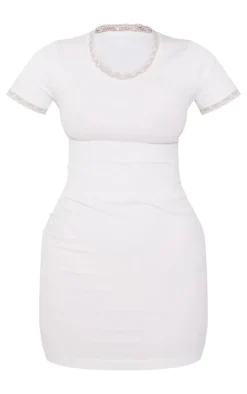 Snatched Sculpt Lace Trim Cap Sleeve Bodycon Dress-PrettyLittleThing Clearance