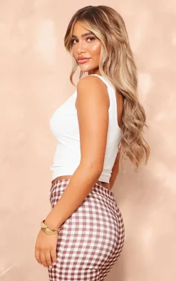 PrettyLittleThing Snatched*Snatched Sculpt Lace Trim Button Up Long Top