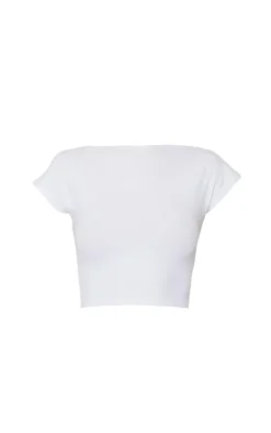 White Soft Rib Backless Top