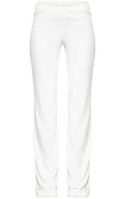 Online PrettyLittleThing Soft Touch Flare Pants White
