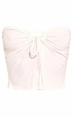PrettyLittleThing Soft Touch Tie Bandeau Top White