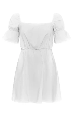 Square Neck Puff Sleeve Shift Dress-PrettyLittleThing Clearance