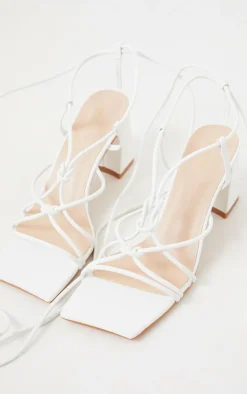 PrettyLittleThing Mules*Square Toe Knotted Lace Up Block Sandals