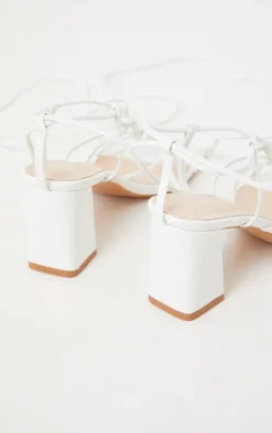 PrettyLittleThing Mules*Square Toe Knotted Lace Up Block Sandals