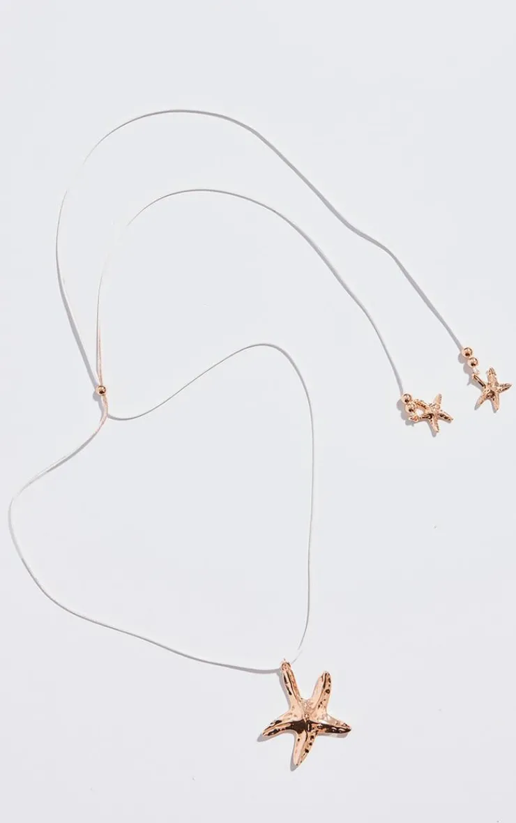 PrettyLittleThing Necklaces*Starfish Layered Pulley Rope Necklace